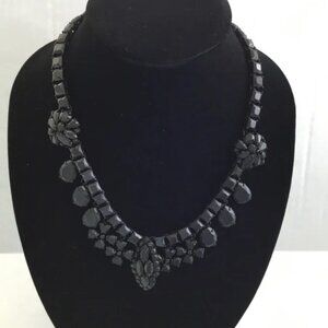 J. Crew Black Rhinestone Bib Necklace